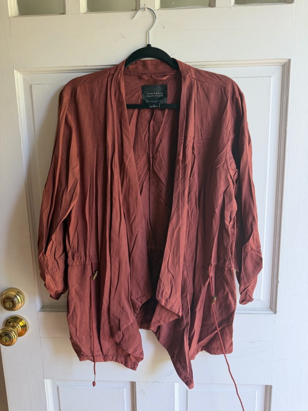 Sanctuary Rust-Red Lightweight Open-Front Jacket